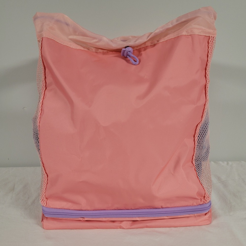 Thirty One Gifts Pink Purple Mesh Drawstring Backpack‎ Bag Kids Youth Beach Pool